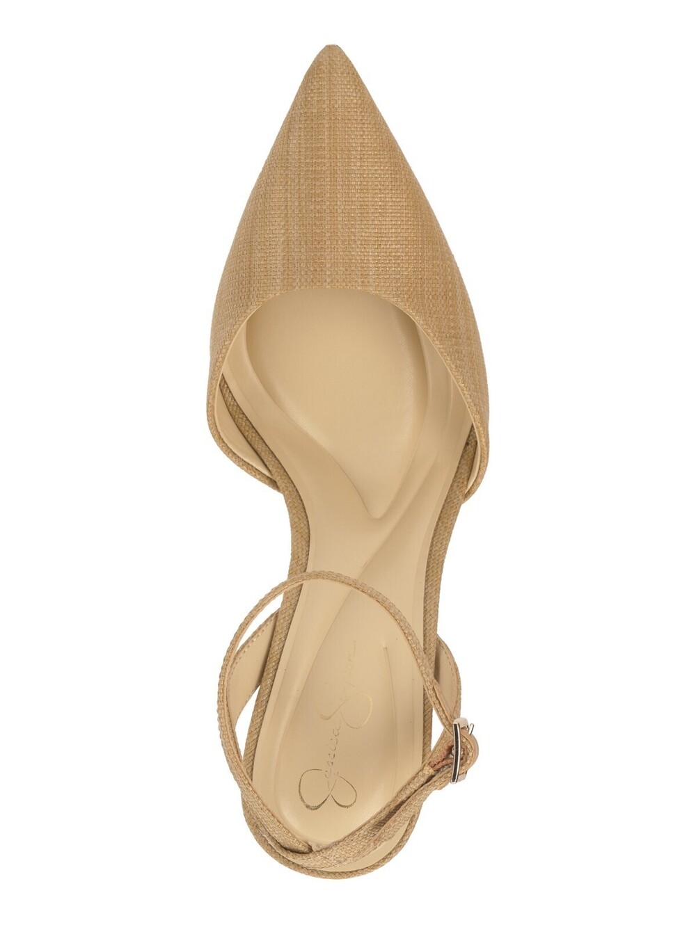 Women's Jessica Simpson Ocanna Two-Piece Pointed-Toe Pumps Natural Raffia 5 US - Picture 4 of 5